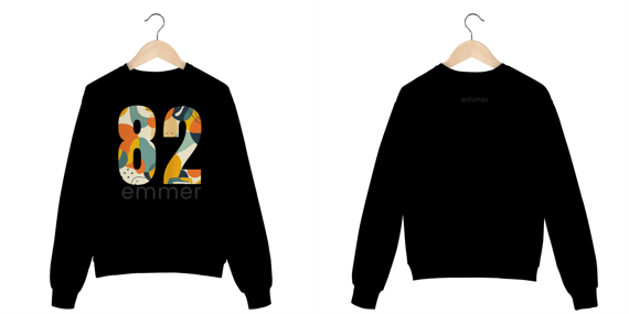 Moletom prime fechado linha aquarela number