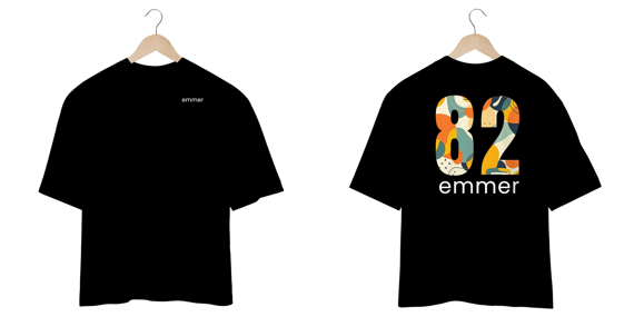 Camiseta oversized linha aquarela number