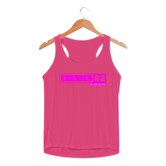 Camisa Regata fem. sport dry uv LINHA CLEAN WAY ESTAMPA PINK