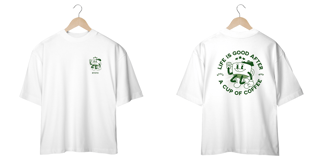 Nome do produto Camiseta ovesized - Life is a coffee