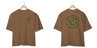 Nome do produto Camiseta ovesized - Life is a coffee