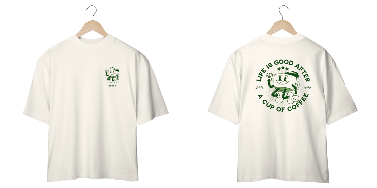 Nome do produto: Camiseta ovesized - Life is a coffee