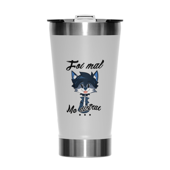 Foi Mal, Me Distraí (Branco) — Copo Térmico (Tumbler 473ml)
