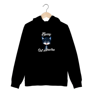 Nome do produto Sorry, Got Distracted — Moletom Canguru (Hoodie)