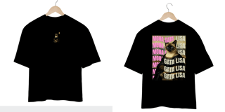 Nome do produto Camiseta Oversized - Gata Lisa