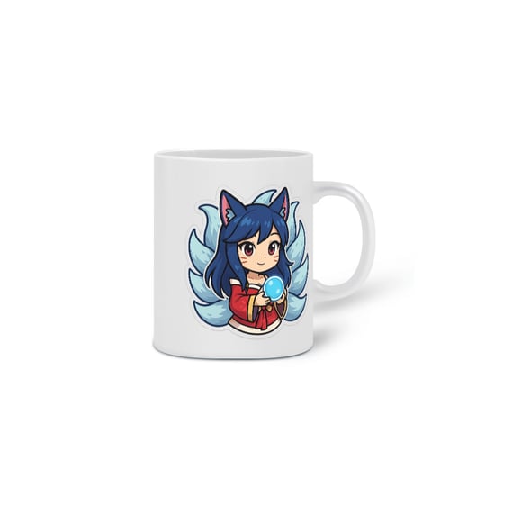 Caneca Ahri (chibi) - League of Legends