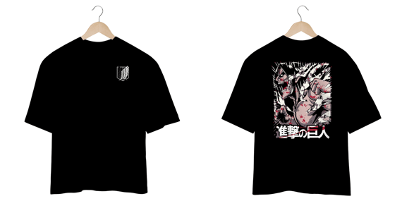 • Camiseta Oversized - Attack on Titan •