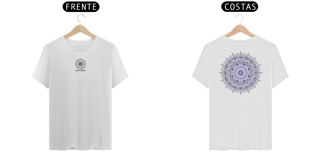 Camiseta Mandala Cannabica minimal - Radial roxo e preto