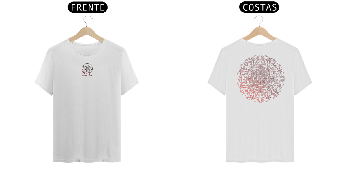 Nome do produto: Camiseta Mandala Maia Sacro Origens - Degradê vinho e vemelho