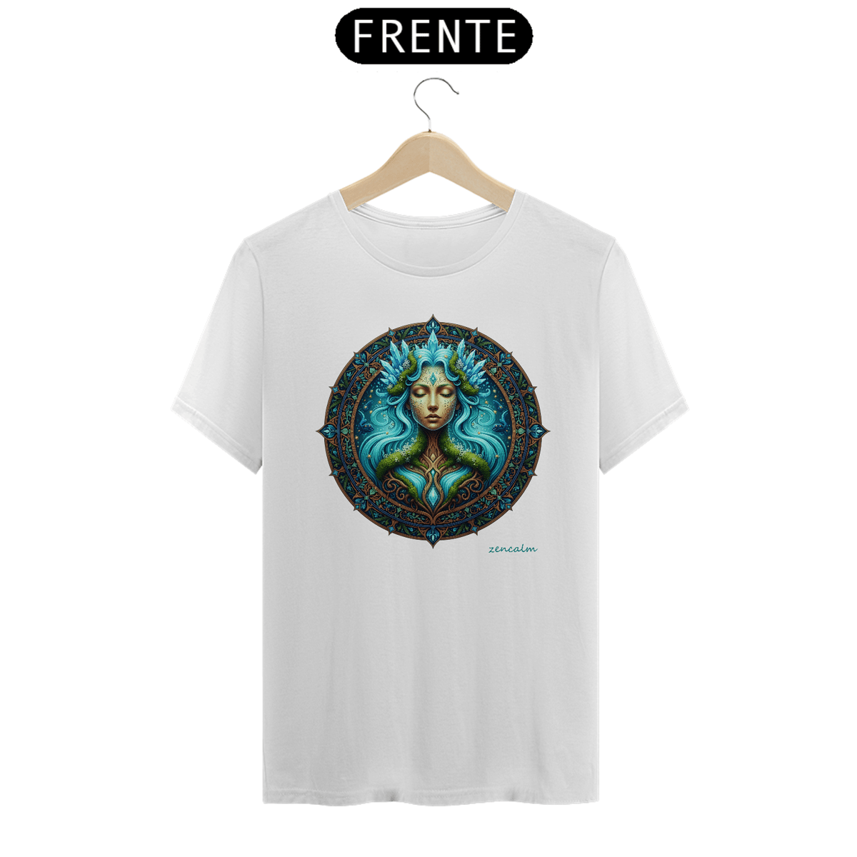 Nome do produto: Camiseta Círculo Feminino - Crystals power - White