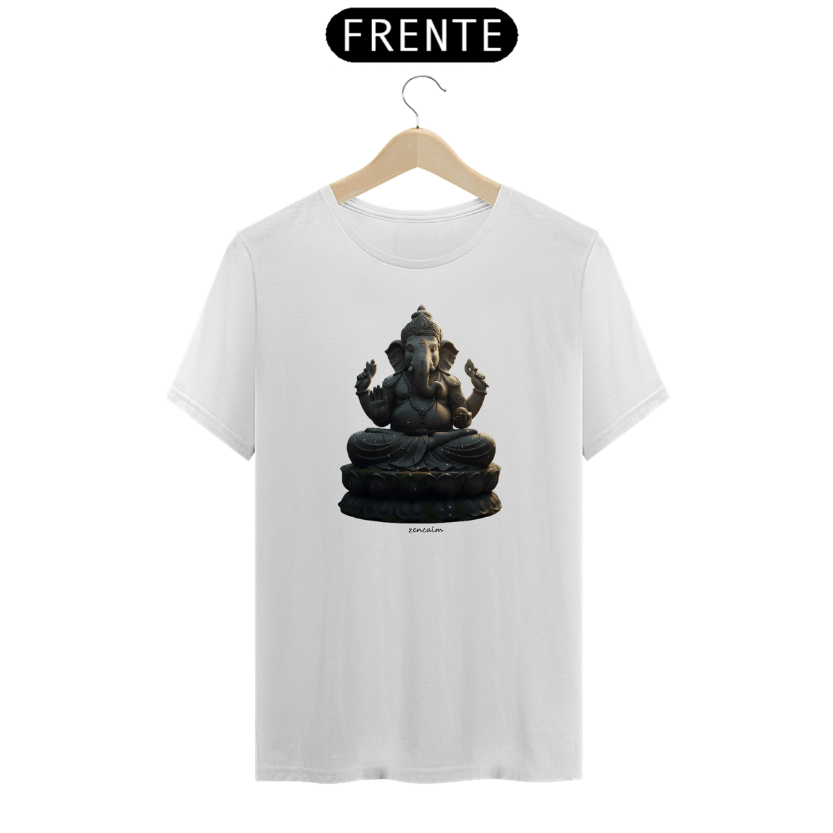 Nome do produto: Camiseta Estátua Preta Ganesha Meditando
