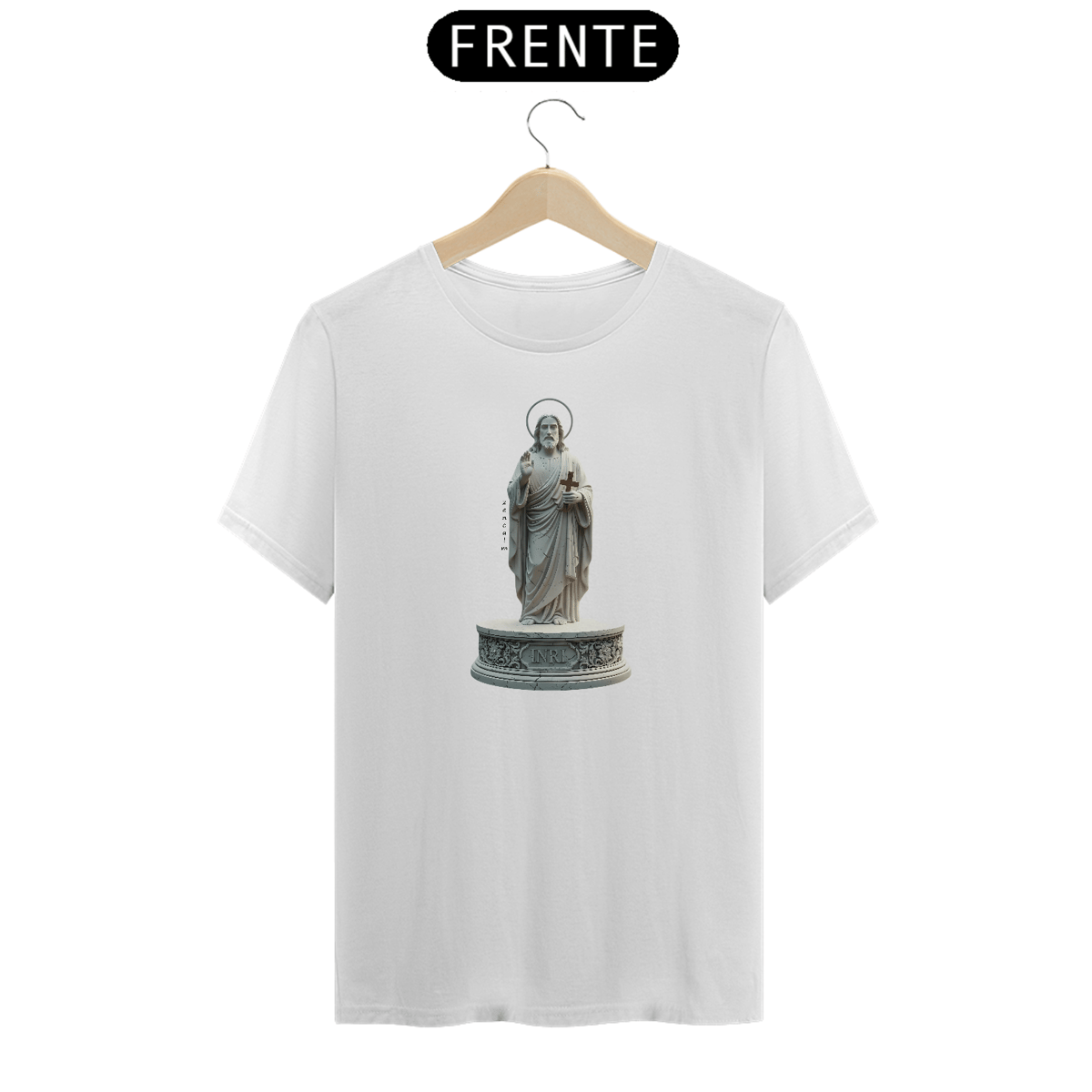 Nome do produto: Camiseta Estátua Branca Jesus Cristo