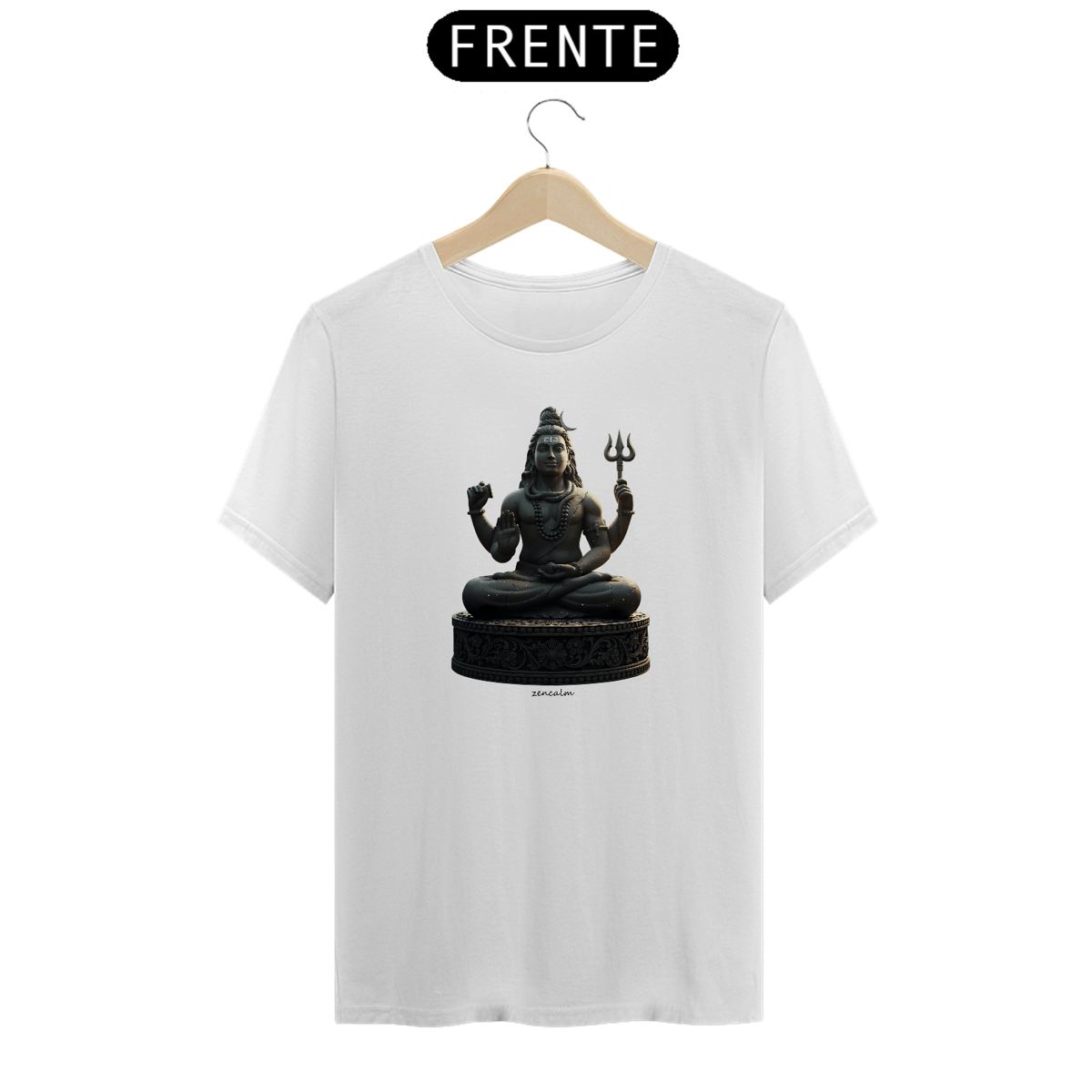 Nome do produto: Camiseta Estátua Preta Shiva Meditando