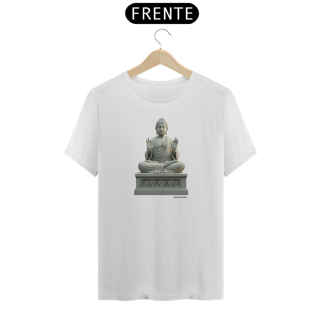 Camiseta Estátua Branca Buda Meditando