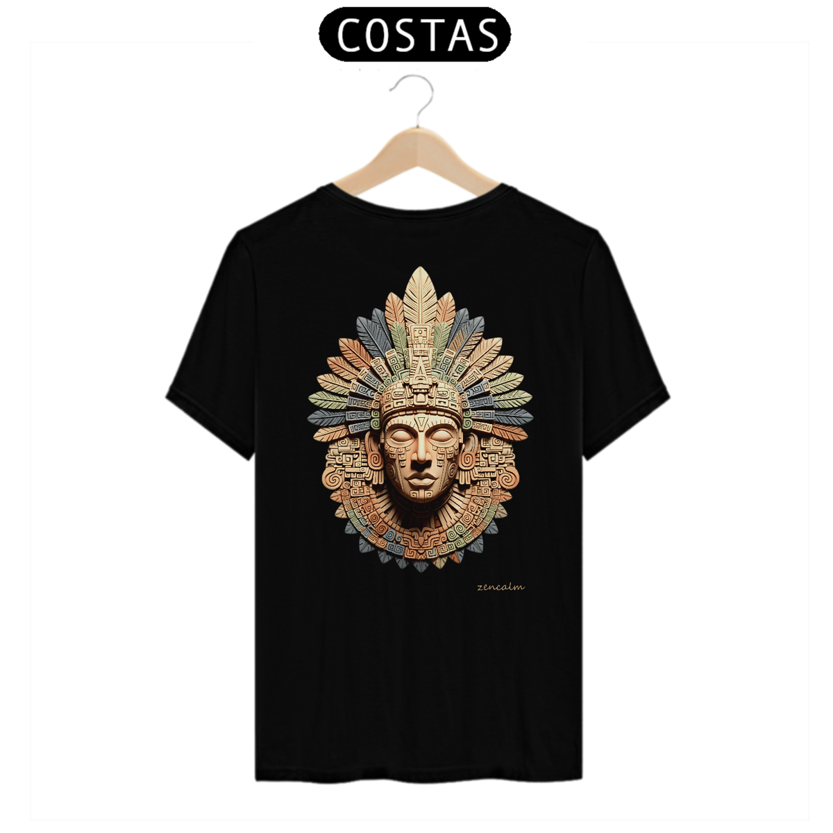 Nome do produto: Camiseta Totem | Efígie - Face Asteca Black