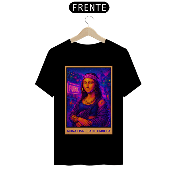 Camiseta Mona Lisa Baile Carioca – Arte Clássica com Estilo Funk Neon