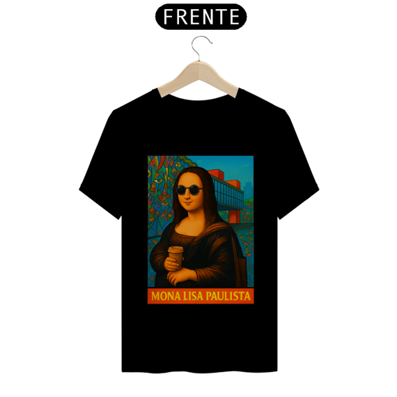 Camiseta Mona Lisa Paulista – Arte Clássica com Estilo Urbano de São Paulo