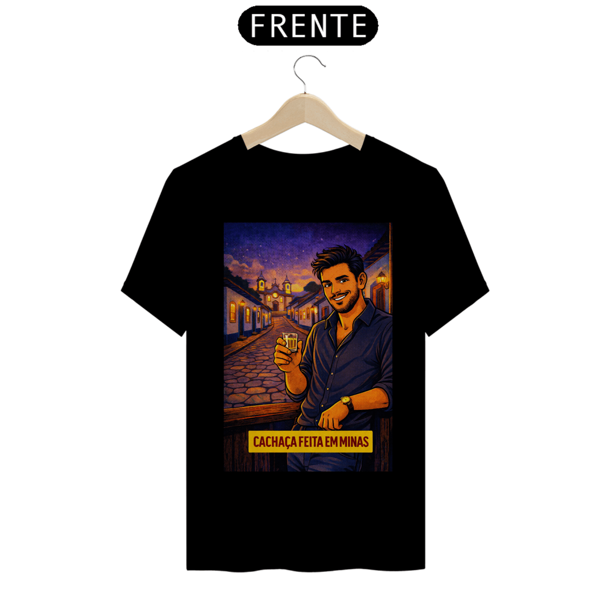 Nome do produto: Camiseta Cachaça Feita em Minas Gerais