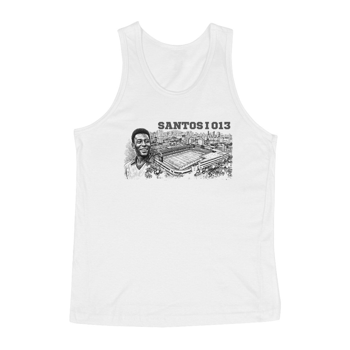 Nome do produto: Regata Masculina - Pelé - Vila Belmiro