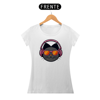 Camisa O Gato Zin Headphone Rosa - Baby Long Classic