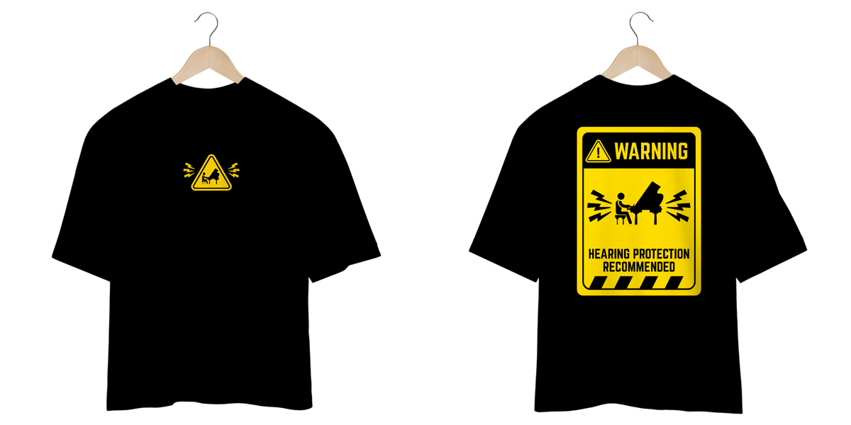 Nome do produto: CAMISETA OVERSIZED - PIANISTA WARNING