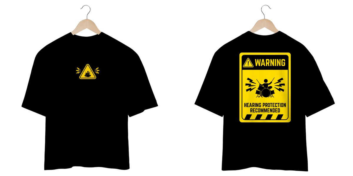 Nome do produto: CAMISETA OVERSIZED - BATERISTA WARNING