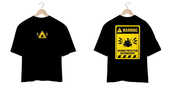 CAMISETA OVERSIZED - BATERISTA WARNING
