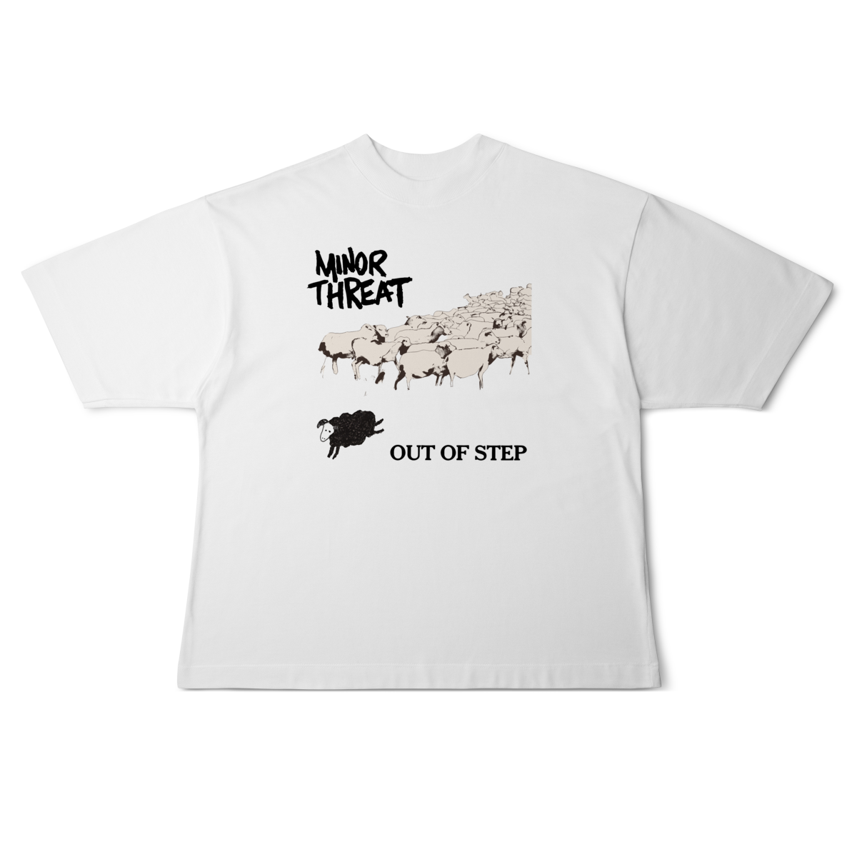 Camiseta Oversized [Oversized] MINOR THREAT / OUT OF STEP R$159,90