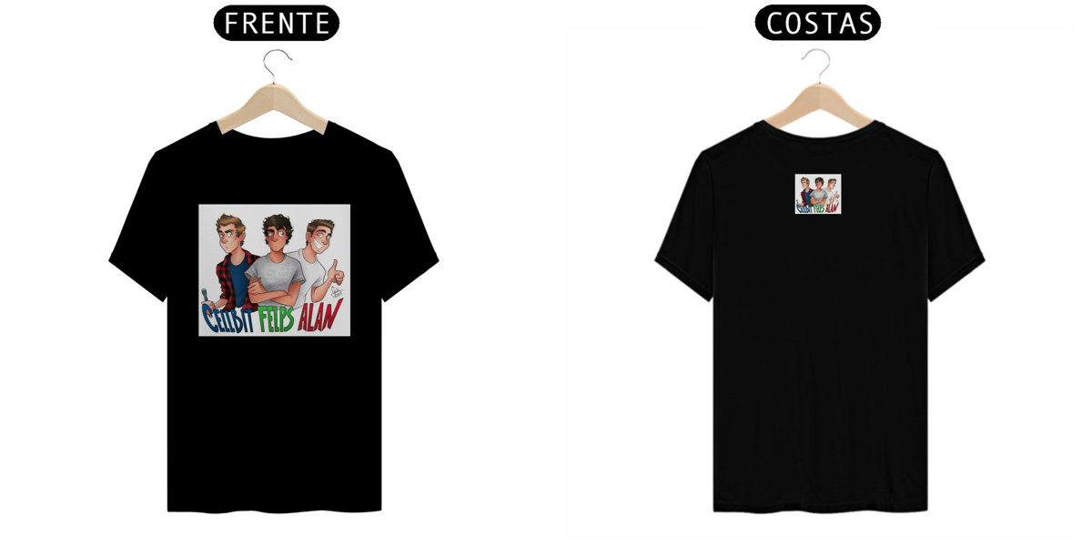 Nome do produto: Camiseta Alanzoka, Cellbit e Felps