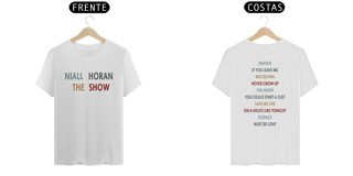 Nome do produto Camiseta Niall Horan (estampa frente e costas)