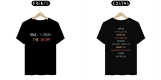 Nome do produto Camiseta Niall Horan (estampa frente e costas)