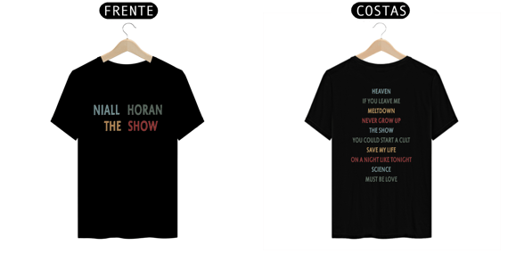 Camiseta Niall Horan (estampa frente e costas)