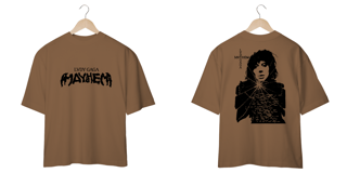 Nome do produto Camiseta Oversized Frente e Verso Lady Gaga - Mayhem + Broken Glass Black Tracklist