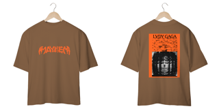 Nome do produto Camiseta Oversized Frente e Verso Lady Gaga - Mayhem + Halftone Orange