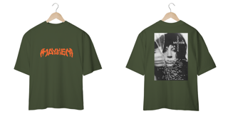 Nome do produto Camiseta Oversized Frente e Verso Lady Gaga - Mayhem + Broken Glass Cover Tracklist