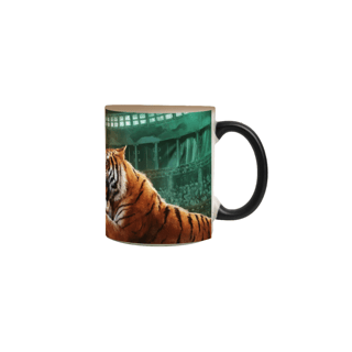 Nome do produto Caneca Mágica - Leão X Tigre (Coliseu ao Fundo)