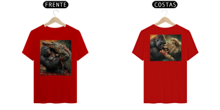Nome do produto [ESPECIAL] Gorila X Leão e Crocodilo [Arte - FRENTE E COSTAS]