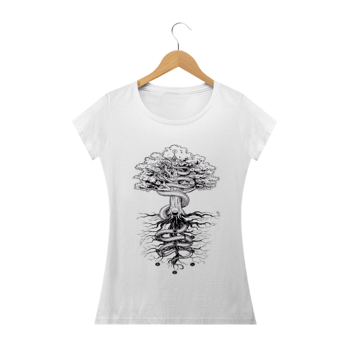 Nome do produto: Camiseta Feminina Arvore Cabalística 