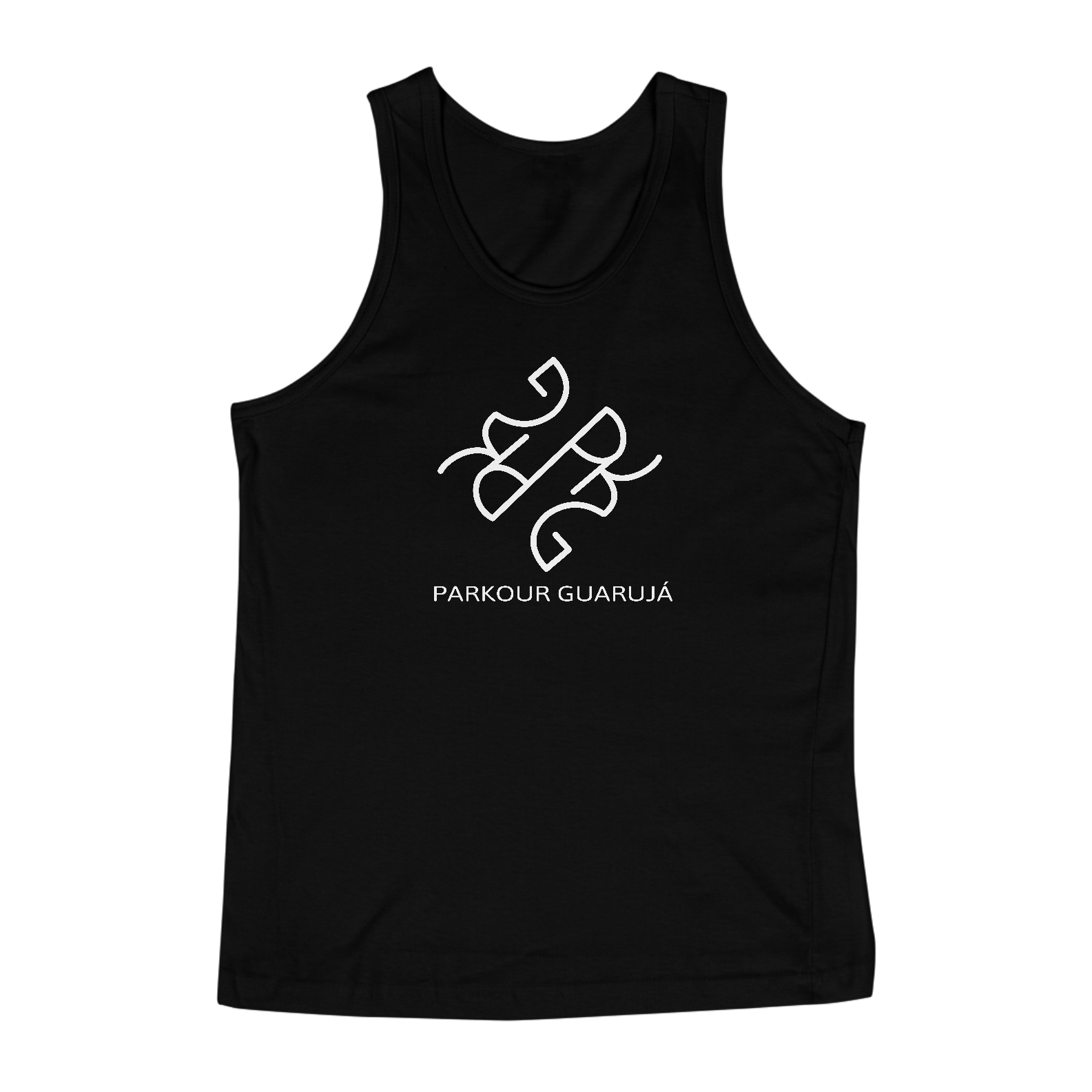 Parkour Guarujá regata masculina logo branco-M001