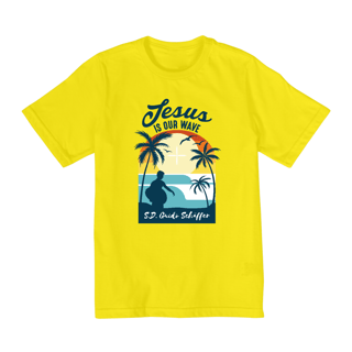Nome do produto Camiseta infantil (2 a 8 anos) Guido JESUS É NOSSA ONDA