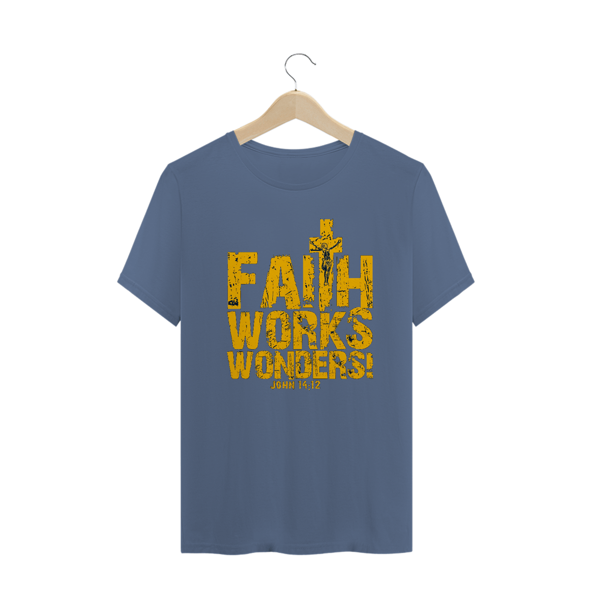 Nome do produto: Camiseta a Fé Faz Maravilhas