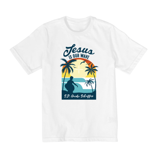 Nome do produto Camiseta infantil (2 a 8 anos) Guido JESUS É NOSSA ONDA