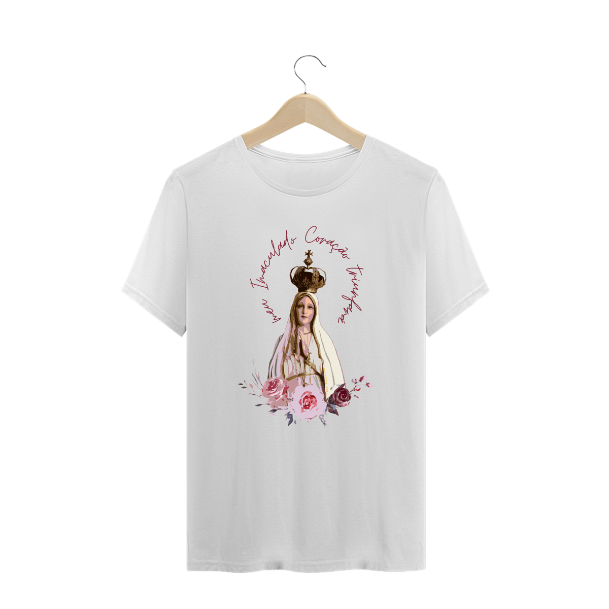 Nome do produto: Camiseta Plus size Nossa Senhora de Fátima