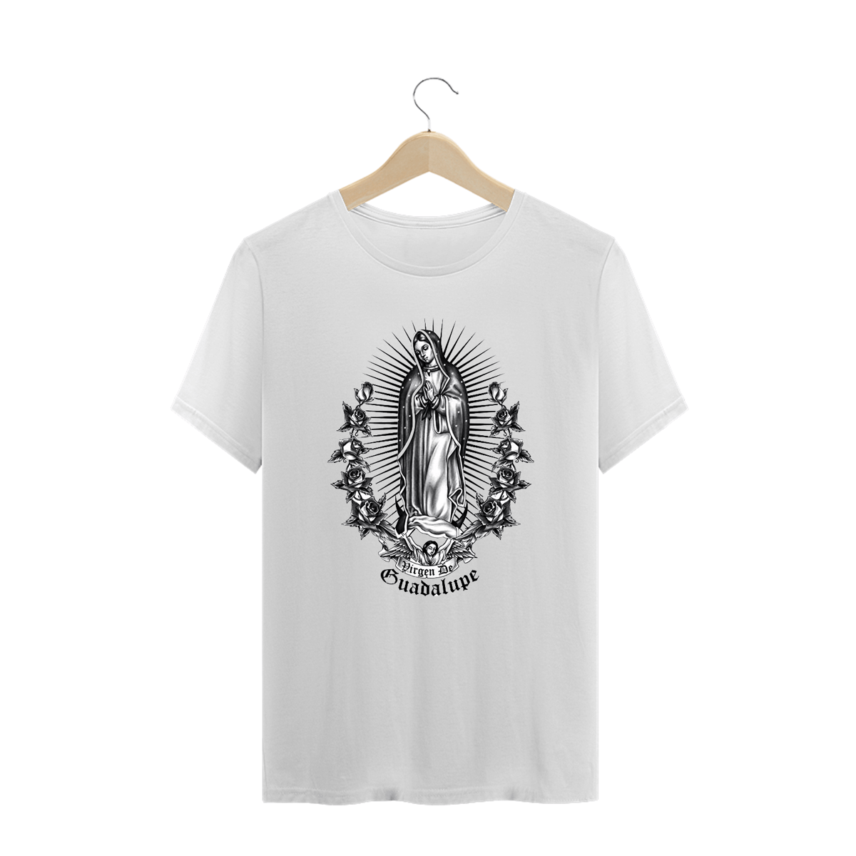 Nome do produto: Camiseta Plus Size Virgem de Guadalupe