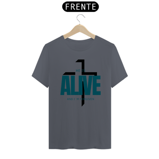 Nome do produto Camiseta Ele está vivo e eu perdoado(a)