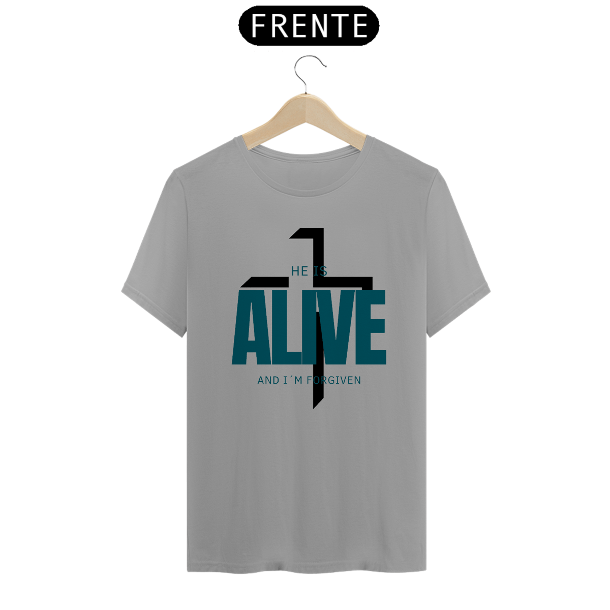 Nome do produto: Camiseta Ele está vivo e eu perdoado(a)