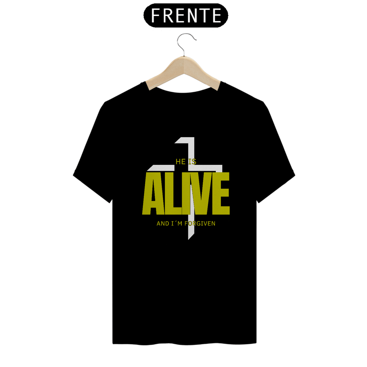 Nome do produto: Camiseta Ele está vivo e eu perdoado(a)
