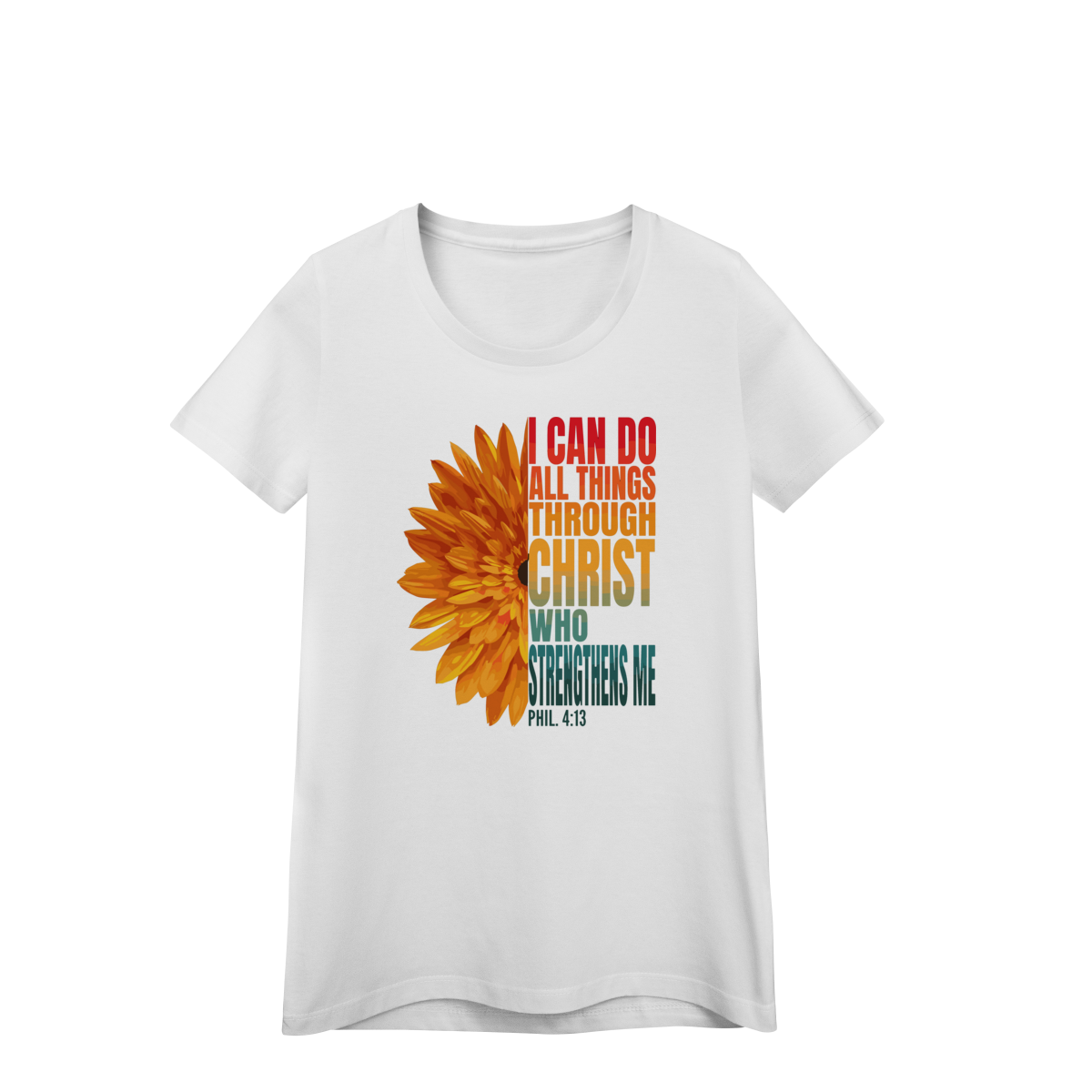 Camiseta feminina TUDO POSSO NAQUELE QUE ME FORTALECE - Filipenses 4:13