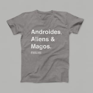Nome do produtoCamiseta Androides, Aliens & Magos