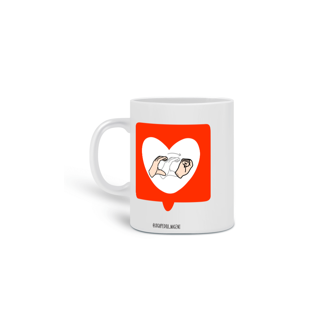 Caneca variação sinal amor libras